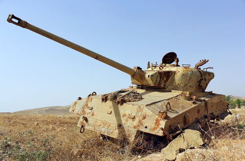 Tanque israelense destruído durante a Guerra dos Seis Dias